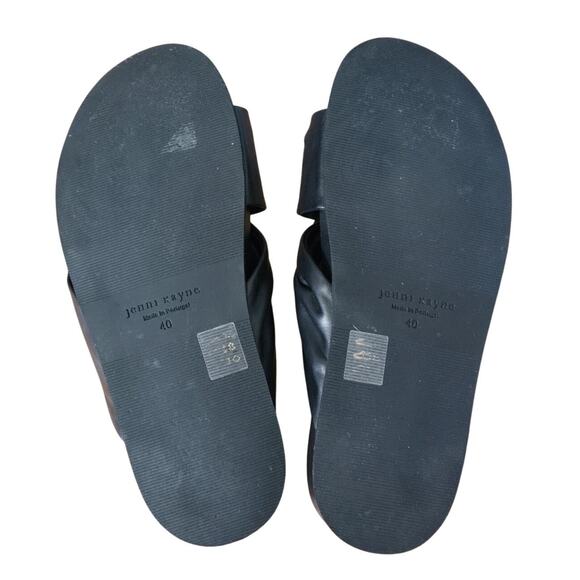 Jenni Kayne Leather Knot Sandal Slides in Black‎ Size 10 US EU 40 - Picture 7 of 8